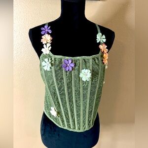 3D FLORAL WHIMSY VISIONS CORSET TOP